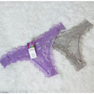 Set of 2 Hers by Herman Ladies Hot Lingerie Thong Underwear W/ T-String Back, M
